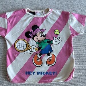 Zara Pink and Cream Mickey Mouse Tennis Tee